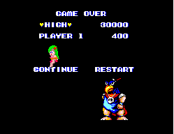 Game Over / Continue screen