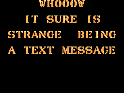 WHOOOW IT SURE IS STRANGE BEING A TEXT MESSAGE