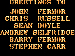 GREETINGS TO JOHN FERMOR CHRIS RUSSELL SEAN DOYLE ANDREW SELFRIDGE BARRY FERMOR STEPHEN CARR