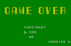 Game Over/Continue screen
